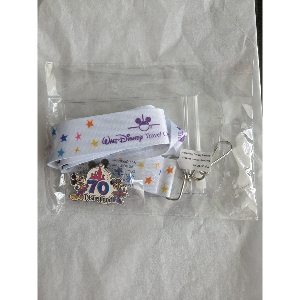 Disneyland Resort 70 Anniversary Trading Pin Lanyard Walt Disney Travel Company